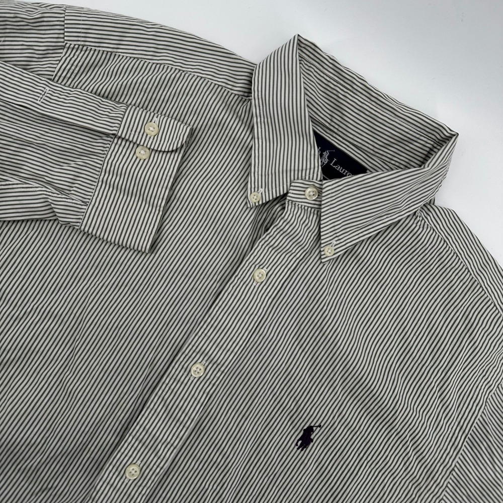 Ralph Lauren Classic Fit Striped Button Down Shirt Mens 16 1/2 Large